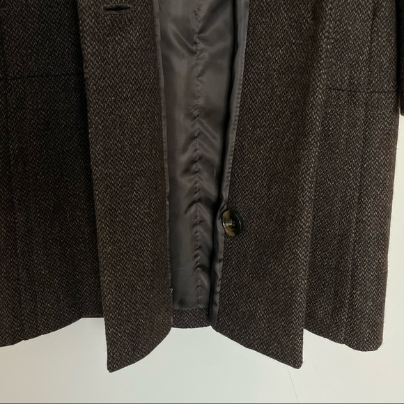Jones New York Wool Brown Tweed chocolate Brown Coat Size 6 - Picture 9 of 11